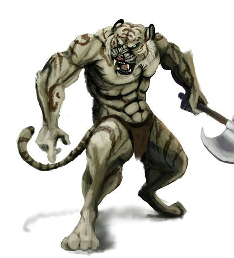 Warrior White Tiger Fantasy Warrior Mythical Creatures Character Art