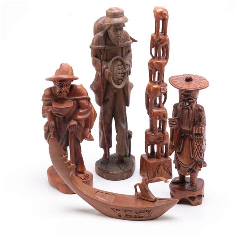 Hand Carved Wooden Figurines Ebth
