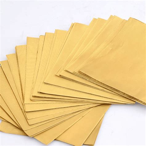 100 Blätter 2020cm Gold Aluminium Folie Wrapper Papier Hochzeit Schokolade Papier Süßigkeiten