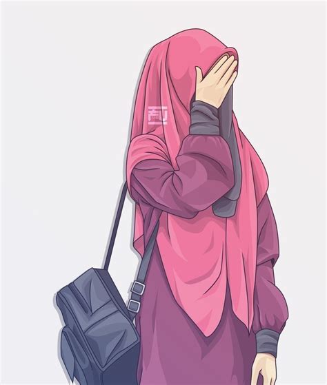 Hijabers Fanart Kartun Hijab Kartun Lukisan Keluarga