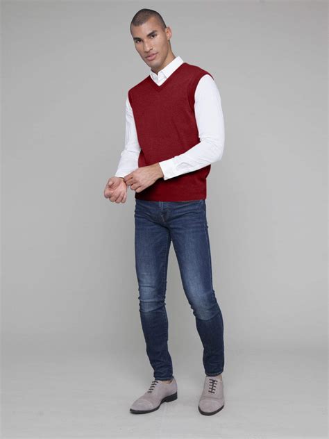 Men's Casual Sweater Cashmere Vest | Men casual, Casual sweaters, Casual