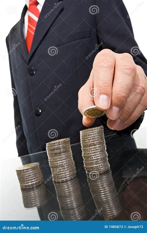 Businessman With Coins Stock Image Image Of Coin Hand 7485873