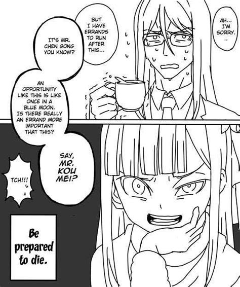 An Anime Comic Page With Two Girls Drinking Coffee