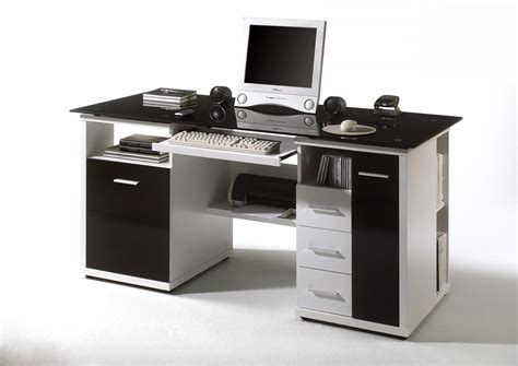 Designermöbel versandkostenfrei günstig online kaufen bei cagü. Schreibtisch | Home Office Weiss/Glas schwarz | eBay