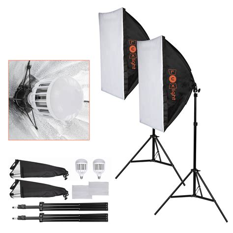 2 Led Softbox Lighting Kit Portable Photo Video Studio Lights
