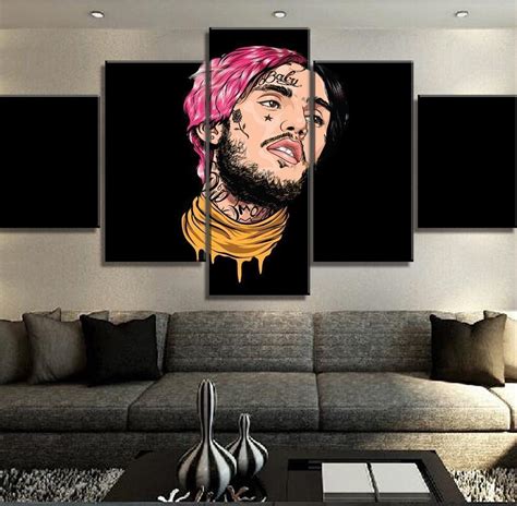 Lil Peep The Art 1 Celebrity 5 Panel Canvas Art Wall Decor Canvas Storm