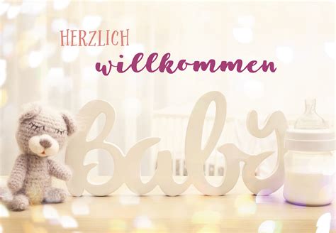 Glückwunschkarte Geburt Teddy Fläschchen 6 St Kuvert Liebe ...