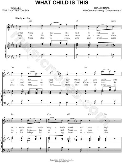Traditional English Melody What Child Is This Sheet Music In C Minor