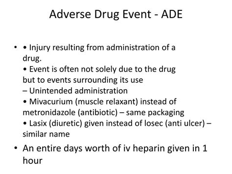 Ppt Adverse Drug Events Powerpoint Presentation Free Download Id