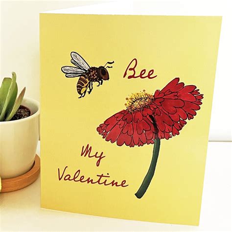 Bee My Valentine Card Etsy