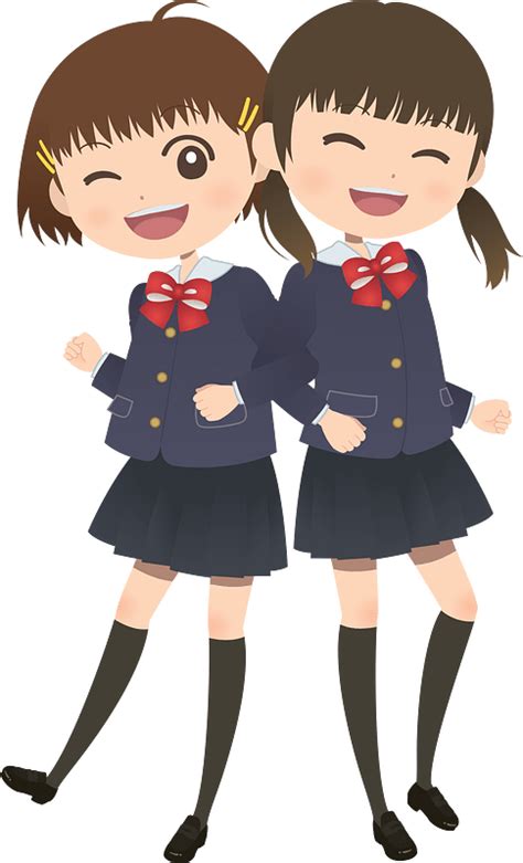 Two Student Girl Friends Clipart Free Download Transparent Png