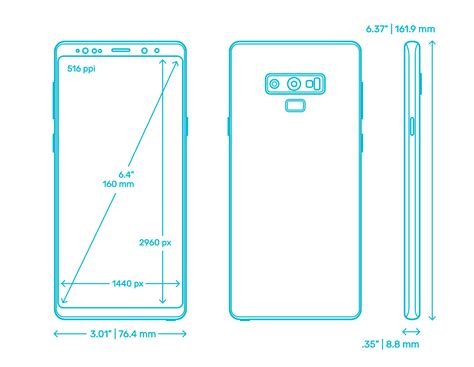 Samsung Galaxy Note9 2018 Dimensions And Drawings