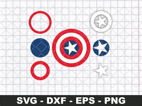 Captain America Logo Shield Svg Layered