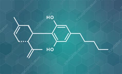 cannabidiol cannabis molecule illustration stock image f027 8262