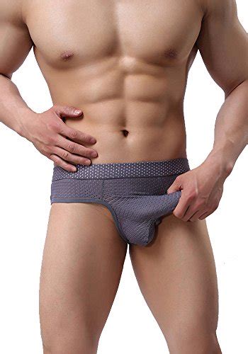 AOQIANG Mens Underwear Breathabl Hole Long Separate Pouch Boxer Breifs
