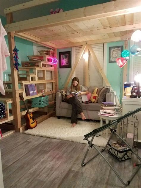 Tween Girls Loft Bedroom My Husband Built This With