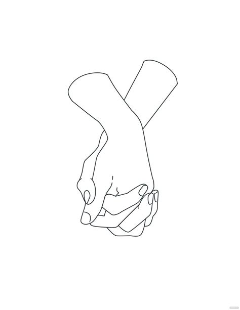 Wedding Holding Hands Coloring Page In Illustrator Eps Png Svg