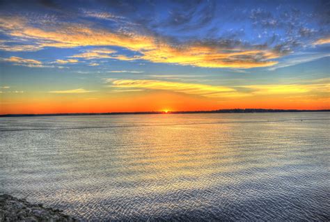 Sunrise Above The Lake Horizon Free Stock Photo Public Domain Pictures