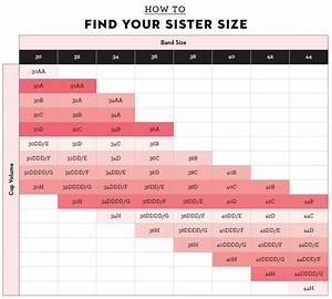 Large Bra Sizes Chart