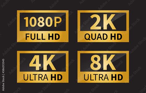 8k Ultra Hd Icon 4k Ultra Hd 2k Ultra Hd 1080 Full Hd Resolution