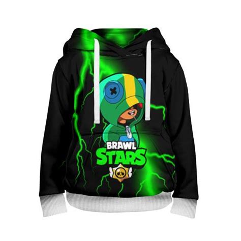 Teen hoodies brawl_hero_stars kids hooded sweatshirt pullover hoody with pockets for boys and girls. Толстовка с принтом для ребенка «Brawl Stars LEON»