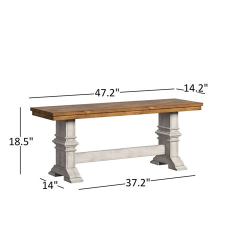 Eleanor Two Tone Trestle Leg Wood Dining Bench By Tribecca Home Free Shipping Today