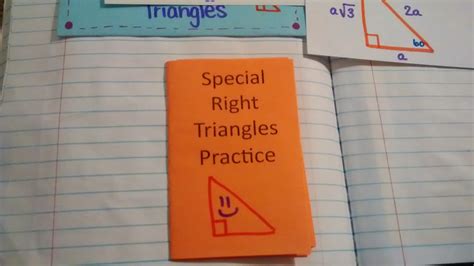 Special Right Triangles Practice Book Math Love