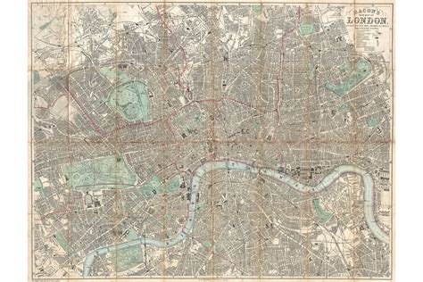 London England 1890 Bacon Map Lovely First Quality Antique