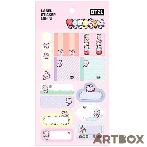 Buy Line Friends Bt21 Cooky Minini Set Of 3 Label Sticker Sheets At Artbox