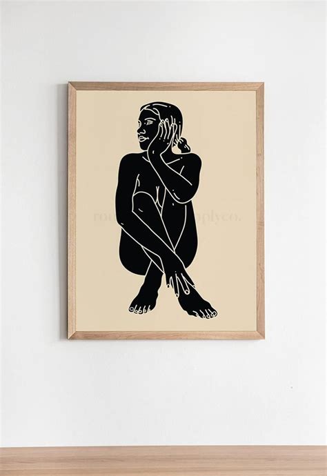 Mid Century Modern Nude Minimalist Wall Art Minimalist Woman Etsy My