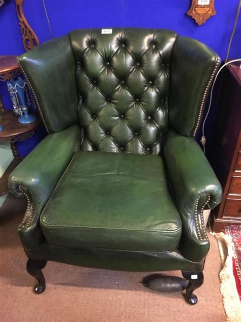 Buy now erik leather wing chair with availalbe delivery to jeddah, riyadh, and all areas around ksa. Sold Price: Green leather wing back chair. - May 2, 0117 5 ...
