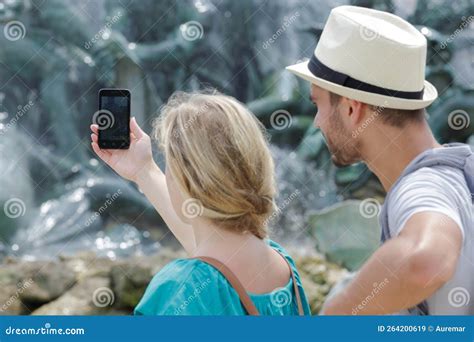couple in love taking selfies outdoors stock image image of hipster embracing 264200619