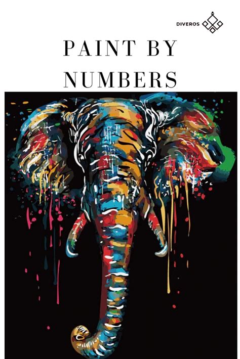 Diy Paint By Numbers Colorful Elephant Painting Canvas In 2020