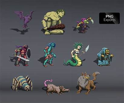 Rpg Sprites Monster Enemies Fantasy Pixel Saga