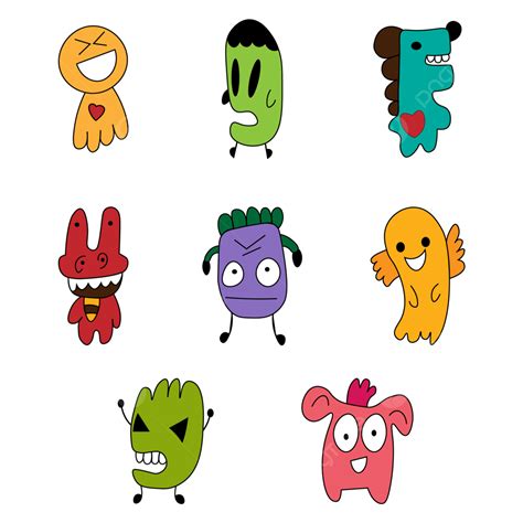 Hand Drawing Doodle Vector Hd Images Funny Doodle Color Monster Hand