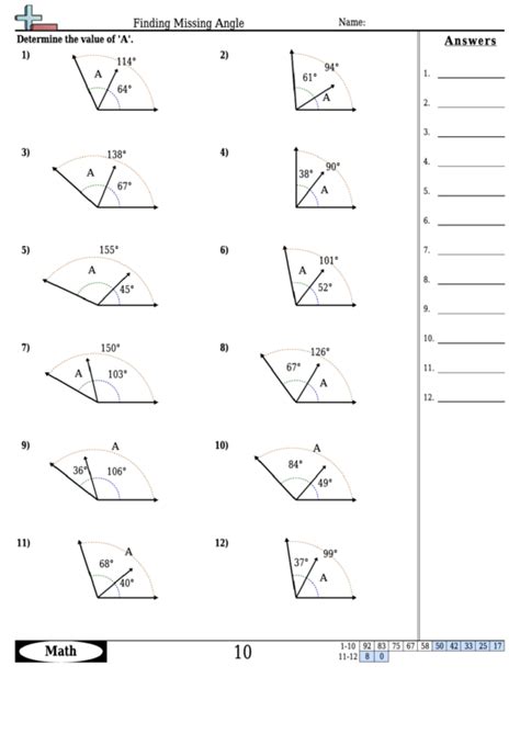 1280 x 720 jpeg 68 кб. Finding Missing Angle - Geometry Worksheet With Answers ...