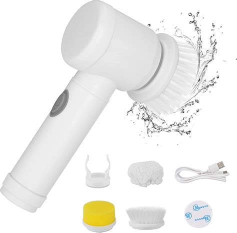 Cordless Electric Spin Scrubber Cleaning Brush With 3 Brush Heads Bathroom Rechargeable Scrub