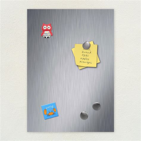 Brushed Stainless Steel Magnetic Notice Memo Board A4 210x297