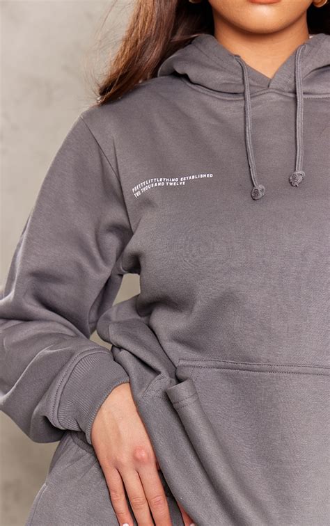 plt charcoal grey est 2012 hoodie prettylittlething usa