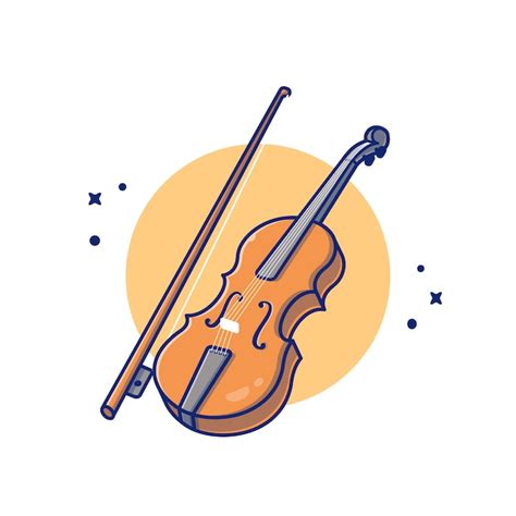 Ilustración De Icono De Violín Madera Música Dibujos Animados Concepto