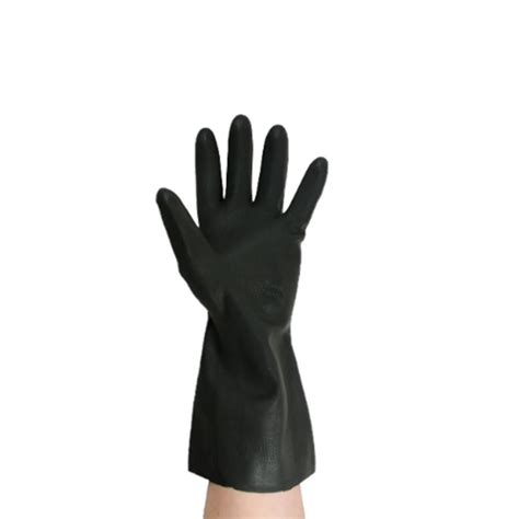 large black h duty rubber gloves