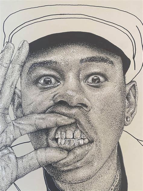 Tyler The Creator Original Art Pointillism Portrait Drawing Etsy