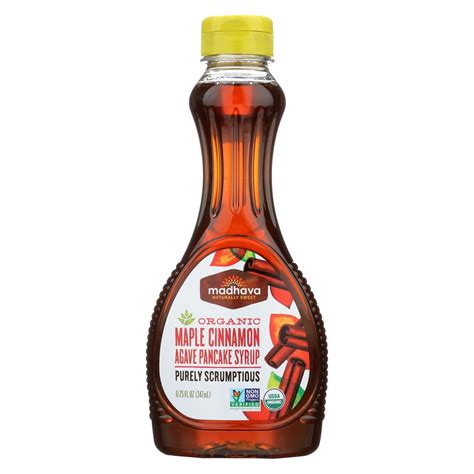 Madhava Honey Organic Maple Agave Pancake Syrup Cinnamon Case Of 6