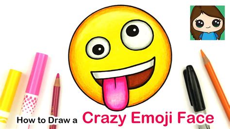 How To Draw Color The Crazy Wacky Emoji Face Easy