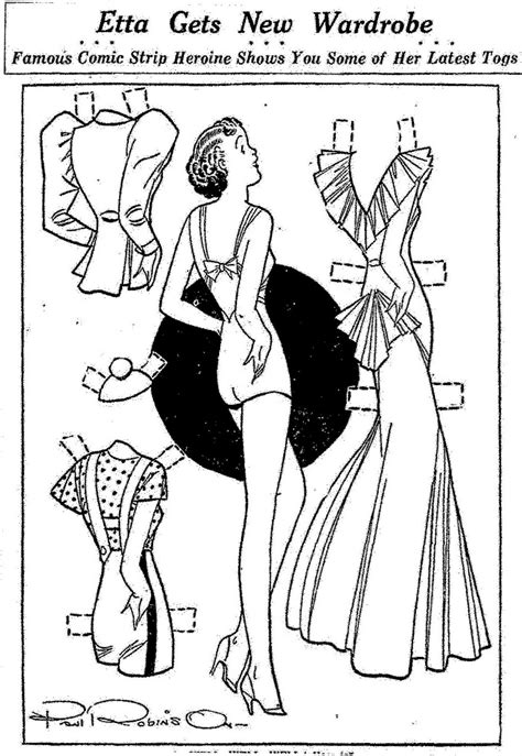 Mostly Paper Dolls Etta Gets New Wardrobe 1936