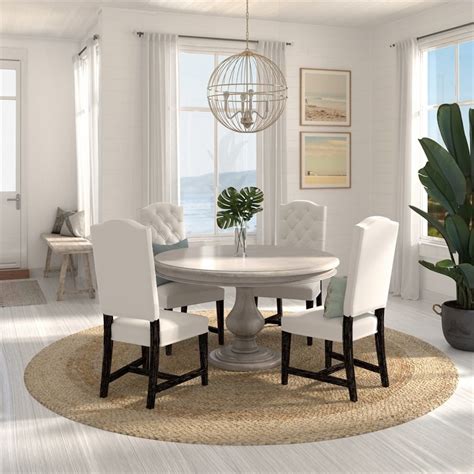 Kosas Home Adrienne Round Solid Wood Dining Table In Distressed
