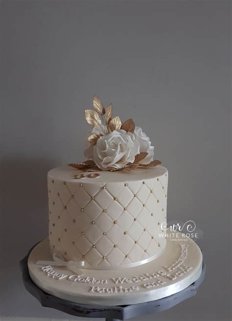 Since gold is the color representing the 50th year of togetherness, it is but natural to base the theme of the cake and the party around it. 50th Golden Wedding Anniversary Cake by White Rose Cake ...