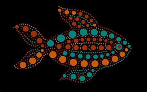 Colorful Dotted Fish Aboriginal Dot Art Aboriginal Art Australian Art