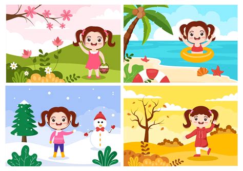 4 Seasons Clipart For Kids