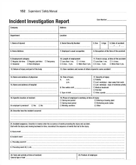 Sample Fire Investigation Report Template 8 Templates Example